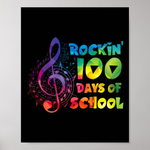Teacher -rockin 100 Days Of School Music Key  Poster