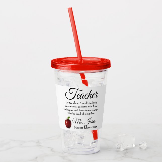 Teacher Rockstar custom Acrylic Tumbler (Front Ice)