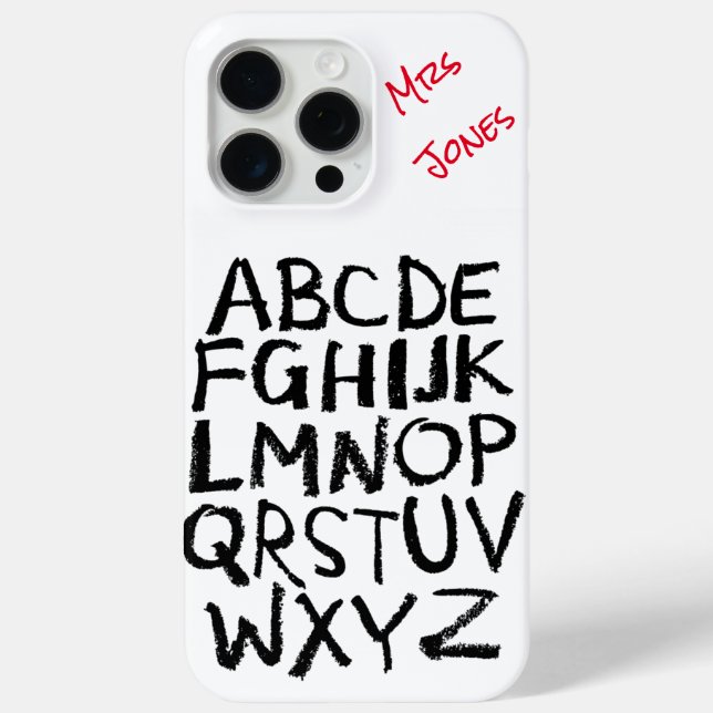 Teacher’s Personalised Alphabet  Case-Mate iPhone Case (Back)