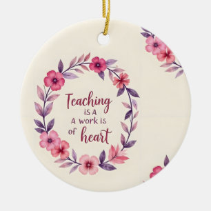 Teacher’s Wreath of Love Ceramic Tree Decoration
