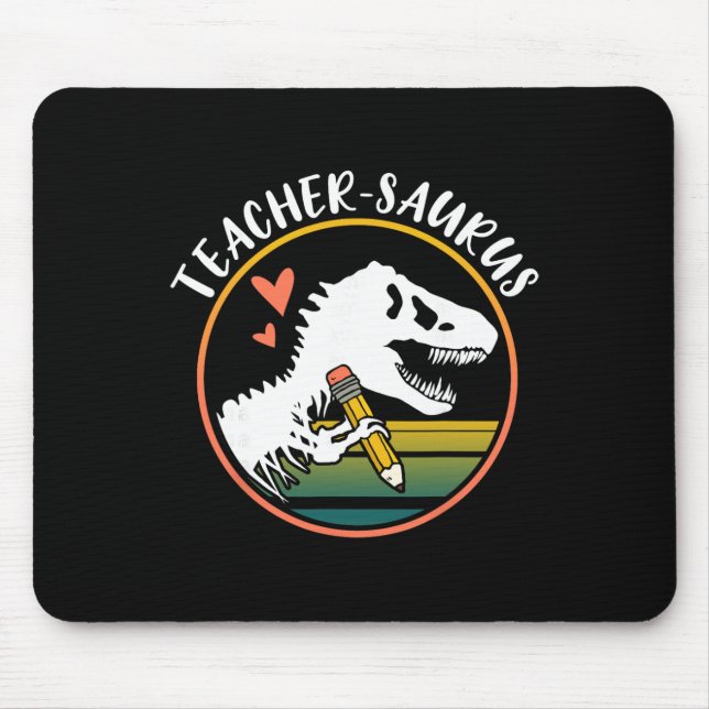 Teacher-saurus Funny Dinosaur Teacher Design T-rex Mouse Mat (Front)