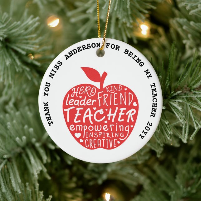 TEACHER SAYINGS QUOTES Personalized Gift Under 20 Ceramic Tree Decoration (Tree)