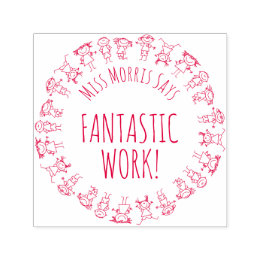 Teacher Says Fantastic Work Personalised Stamp