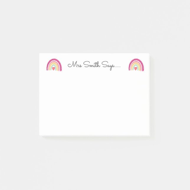 Teacher says feedback Teacher notes (Front)