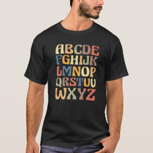 Teacher School Alphabet Vintage Retro Premium_1 T-Shirt