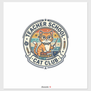 Teacher School Cat Cute Kitty Design - Teacher Sch