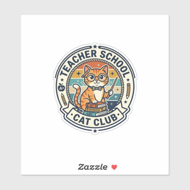Teacher School Cat Cute Kitty Design - Teacher Sch (Sheet)