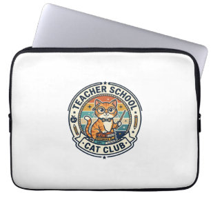 Teacher School Cat Cute Kitty Design - Teacher Sch Laptop Sleeve
