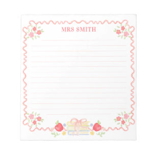 Teacher    School Crest   Monogram Notepad