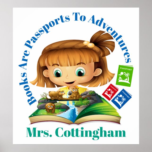 Teacher School Poster - Reading Adventures (Front)