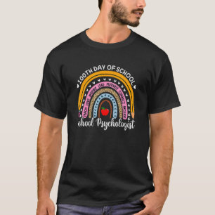 Teacher School Psychologist LSSP Rainbow Happy 100 T-Shirt