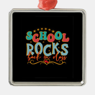 Teacher School Rocks Back In Class Metal Tree Decoration