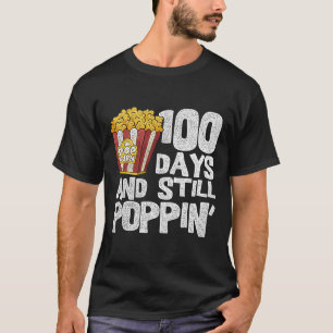 Teacher School Student Popcorn 100 Days Of School T-Shirt