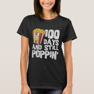 Teacher School Student Popcorn 100 Days Of School T-Shirt