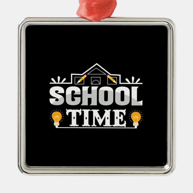 Teacher School Time Metal Tree Decoration (Front)