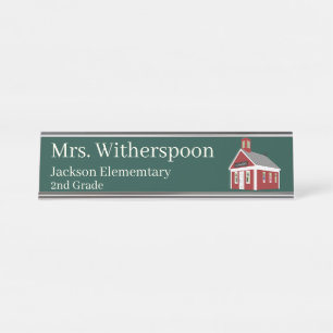 Teacher Schoolhouse Chalkboard Color Name Plate