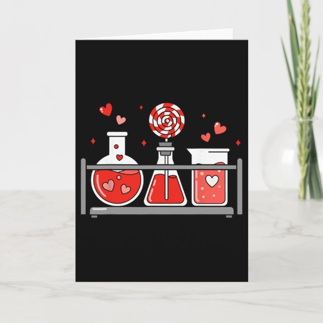 Teacher Science Valentines Day Lab Medical Istant  Card (Front)