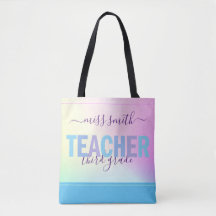Teacher Script Name Purple Pink Ombre Class Photo