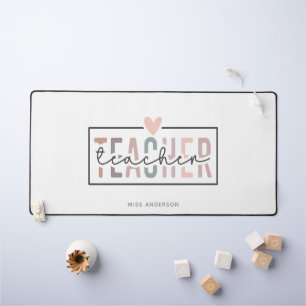 Teacher Script Typography Modern Personalised Name Desk Mat