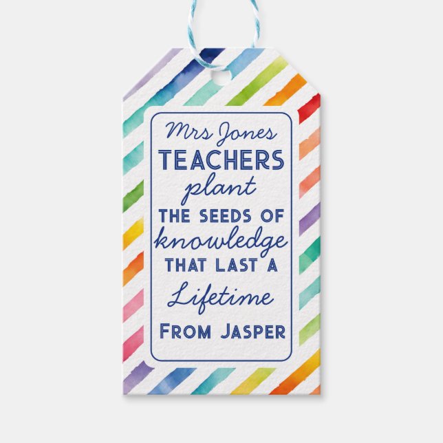 teacher seed of knowledge gift tags (Front)