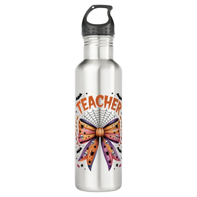 Teacher Spooky Halloween 710 Ml Water Bottle (Front)