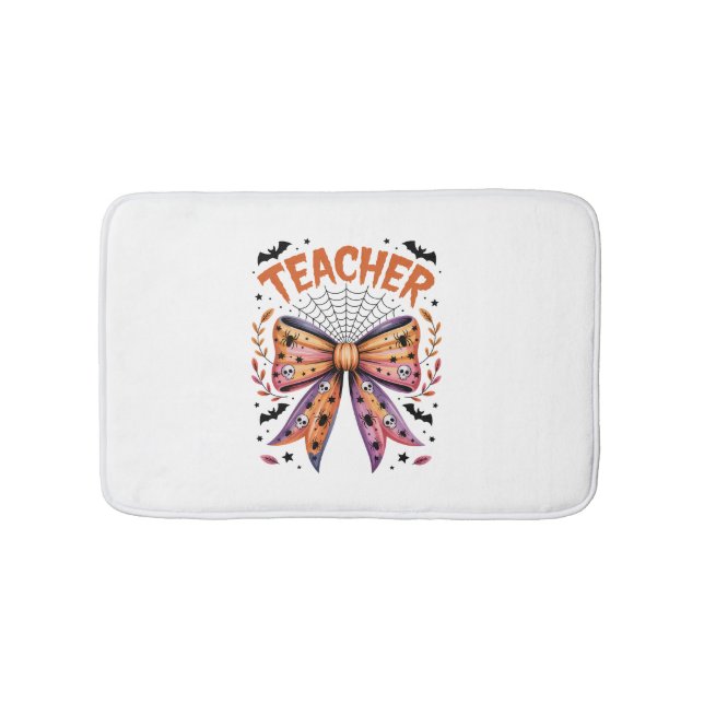 Teacher Spooky Halloween Bath Mat (Front)