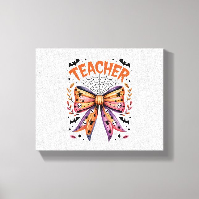 Teacher Spooky Halloween Canvas Print (Front)