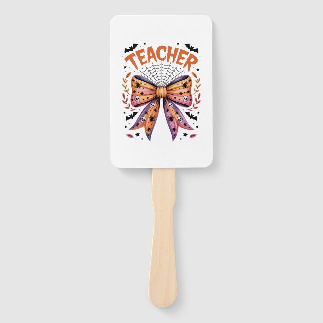 Teacher Spooky Halloween Hand Fan (Front)