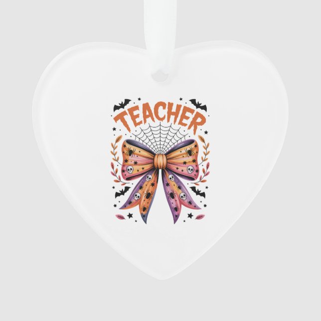 Teacher Spooky Halloween Ornament (Front)