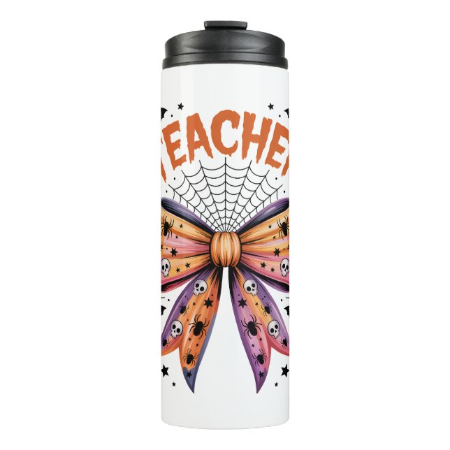 Teacher Spooky Halloween Thermal Tumbler (Front)