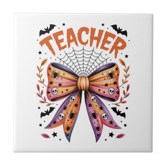 Teacher Spooky Halloween Tile (Front)