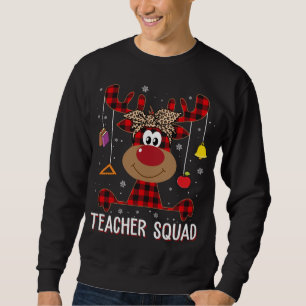 Teacher Squad Christmas Funny Reindeer Teacher Xma Sweatshirt