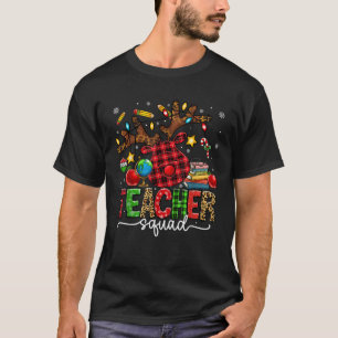 Teacher Squad Reindeer Funny Teacher Christmas Pla T-Shirt