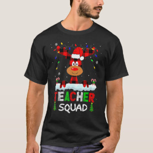 Teacher Squad Reindeer Teach school santa Christma T-Shirt