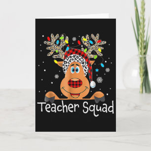 Teacher Squad Reindeer Teacher Christmas Xmas Card