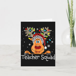 Teacher Squad Reindeer Teacher Christmas Xmas  Card