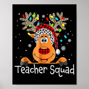 Teacher Squad Reindeer Teacher Christmas Xmas  Poster