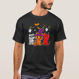 Teacher Squad Retro Halloween Boo Cat T-Shirt