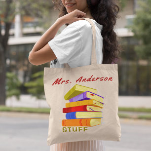 Teacher Staff Back To School Modern Colourful Book Tote Bag