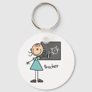 Teacher Stick Figure Key Ring