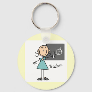 Teacher Stick Figure Key Ring