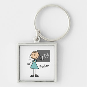 Teacher Stick Figure Key Ring
