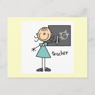 Teacher Stick Figure Postcard