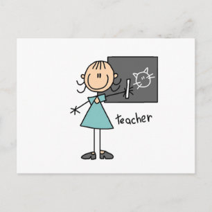 Teacher Stick Figure Postcard