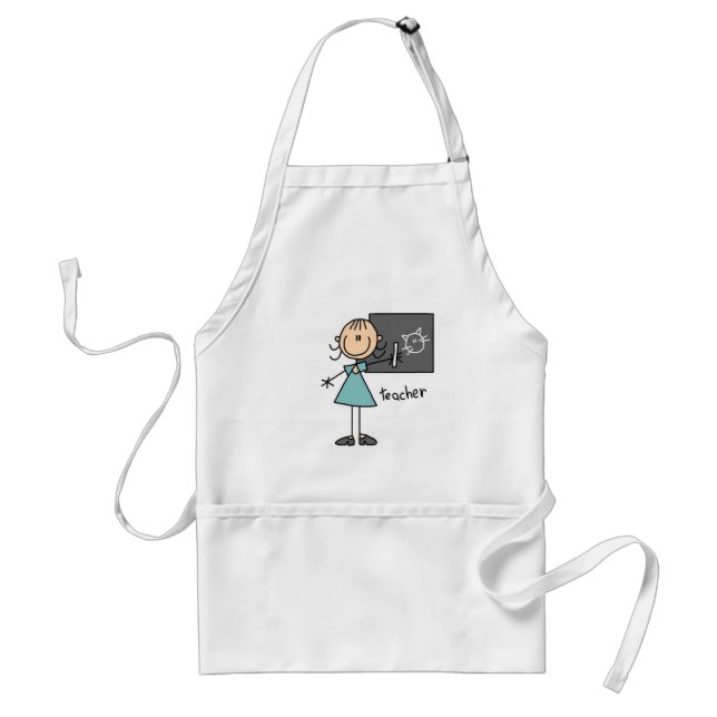 Teacher Stick Figure Standard Apron (Front)