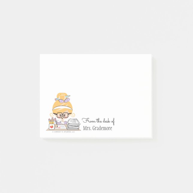 Teacher Sticky Notes Blonde (Front)