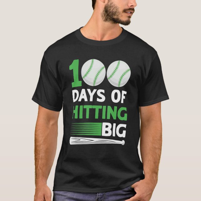 Teacher student 100th day of school baseball 100 d T-Shirt (Front)