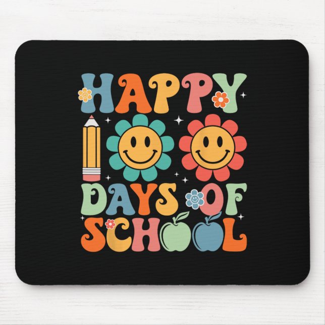 Teacher Student 100th Day Of School Happy 100 Days Mouse Mat (Front)
