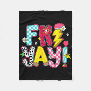 Teacher Student Back To School Fri-yay Happy Frida Fleece Blanket