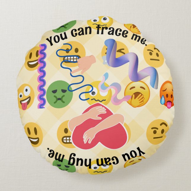 Teacher Student Calm Down Corner trace breathe hit Round Cushion (Back)